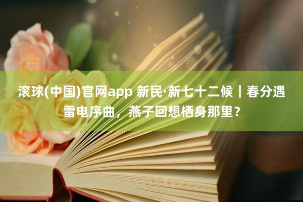 滚球(中国)官网app 新民·新七十二候｜春分遇雷电序曲，燕子回想栖身那里？