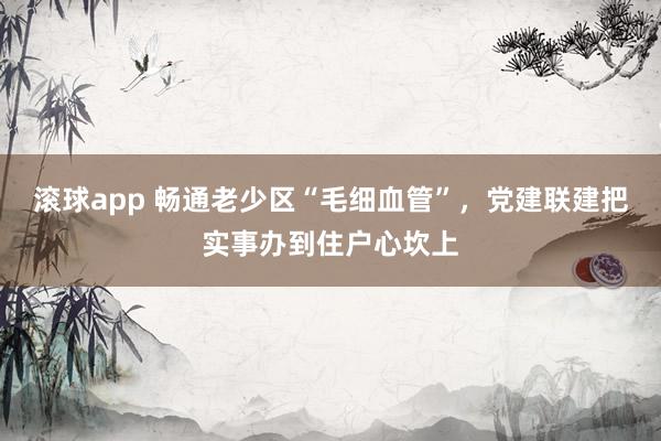滚球app 畅通老少区“毛细血管”，党建联建把实事办到住户心坎上