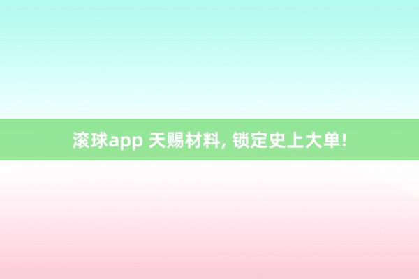 滚球app 天赐材料, 锁定史上大单!