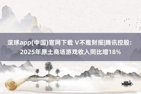 滚球app(中国)官网下载 V不雅财报|腾讯控股: 2025年原土商场游戏收入同比增18%