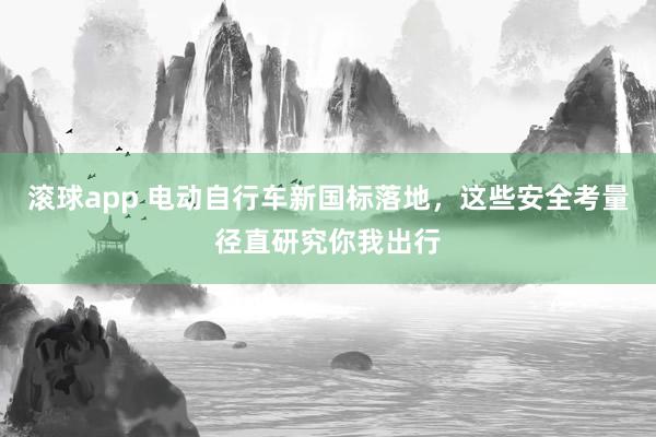 滚球app 电动自行车新国标落地，这些安全考量径直研究你我出行