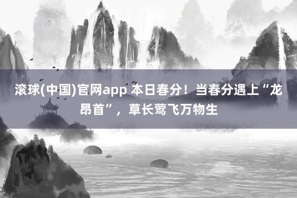滚球(中国)官网app 本日春分！当春分遇上“龙昂首”，草长莺飞万物生