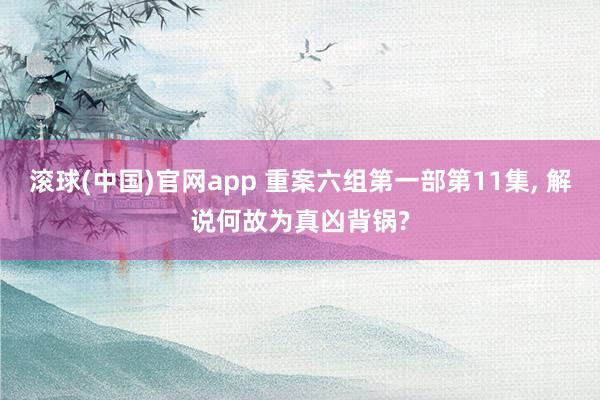 滚球(中国)官网app 重案六组第一部第11集, 解说何故为真凶背锅?