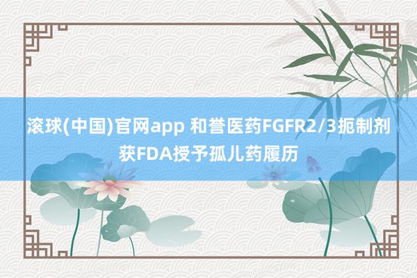 滚球(中国)官网app 和誉医药FGFR2/3扼制剂获FDA授予孤儿药履历