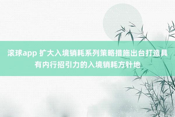 滚球app 扩大入境销耗系列策略措施出台打造具有内行招引力的入境销耗方针地