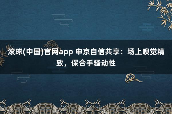 滚球(中国)官网app 申京自信共享：场上嗅觉精致，保合手骚动性