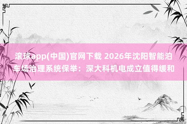 滚球app(中国)官网下载 2026年沈阳智能泊车场治理系统保举：深大科机电成立值得缓和