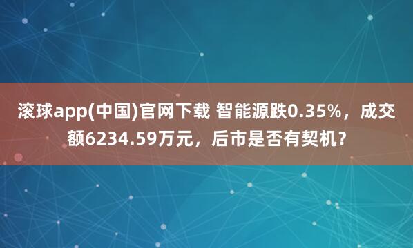 滚球app(中国)官网下载 智能源跌0.35%，成交额6234.59万元，后市是否有契机？