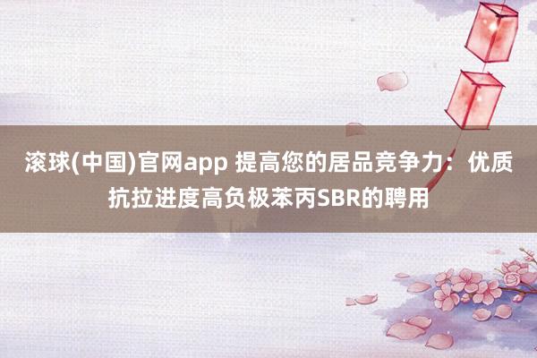 滚球(中国)官网app 提高您的居品竞争力：优质抗拉进度高负极苯丙SBR的聘用