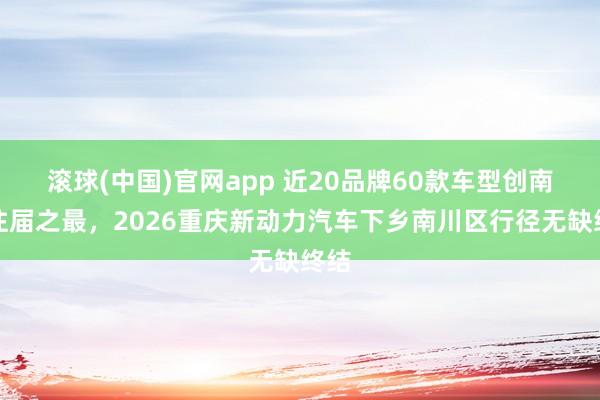 滚球(中国)官网app 近20品牌60款车型创南川往届之最，2026重庆新动力汽车下乡南川区行径无缺终结