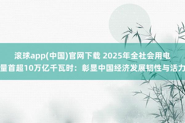 滚球app(中国)官网下载 2025年全社会用电量首超10万亿千瓦时：彰显中国经济发展韧性与活力