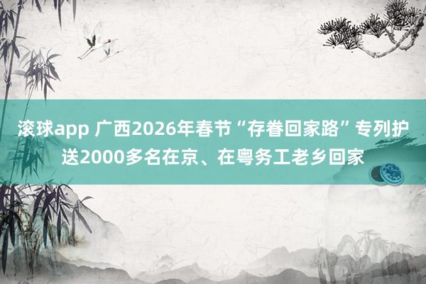 滚球app 广西2026年春节“存眷回家路”专列护送2000多名在京、在粤务工老乡回家