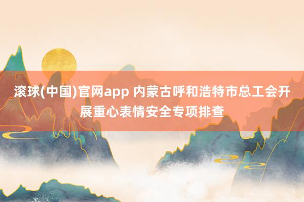 滚球(中国)官网app 内蒙古呼和浩特市总工会开展重心表情安全专项排查