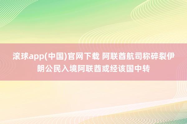 滚球app(中国)官网下载 阿联酋航司称碎裂伊朗公民入境阿联酋或经该国中转