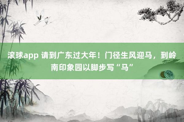 滚球app 请到广东过大年！门径生风迎马，到岭南印象园以脚步写“马”