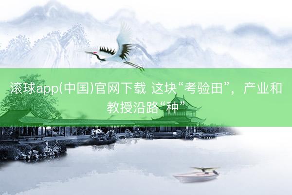 滚球app(中国)官网下载 这块“考验田”，产业和教授沿路“种”