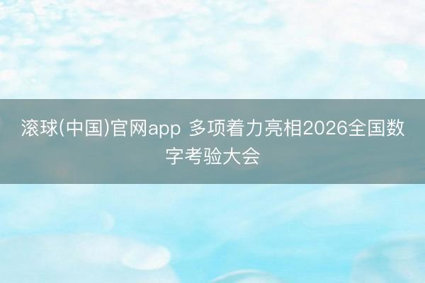 滚球(中国)官网app 多项着力亮相2026全国数字考验大会
