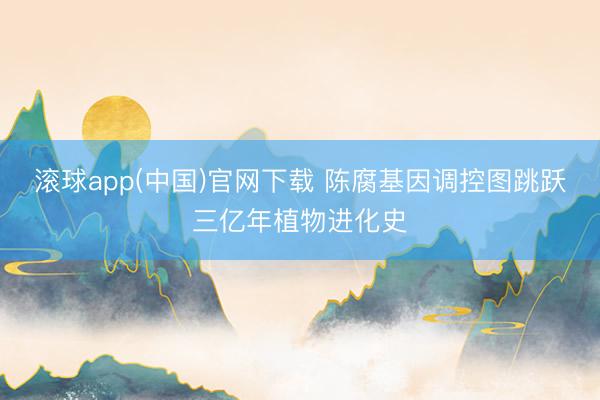 滚球app(中国)官网下载 陈腐基因调控图跳跃三亿年植物进化史