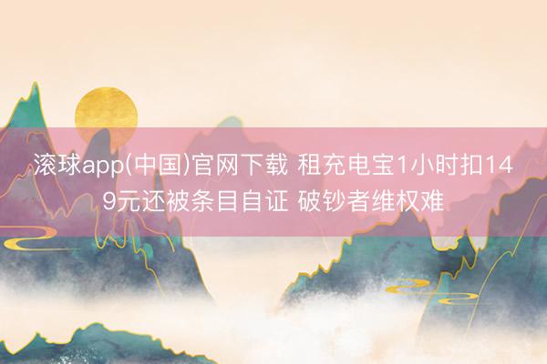 滚球app(中国)官网下载 租充电宝1小时扣149元还被条目自证 破钞者维权难