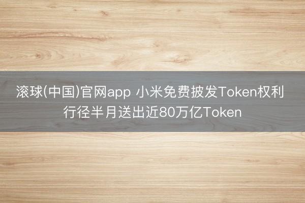 滚球(中国)官网app 小米免费披发Token权利 行径半月送出近80万亿Token