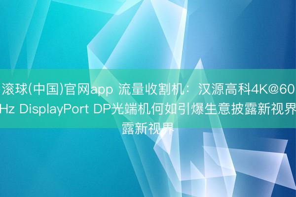 滚球(中国)官网app 流量收割机：汉源高科4K@60Hz DisplayPort DP光端机何如引爆生意披露新视界