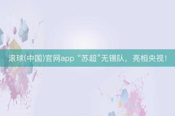 滚球(中国)官网app “苏超”无锡队，亮相央视！