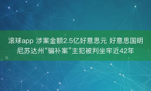 滚球app 涉案金额2.5亿好意思元 好意思国明尼苏达州“骗补案”主犯被判坐牢近42年