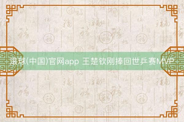 滚球(中国)官网app 王楚钦刚捧回世乒赛MVP