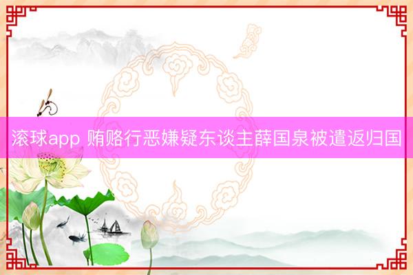 滚球app 贿赂行恶嫌疑东谈主薛国泉被遣返归国