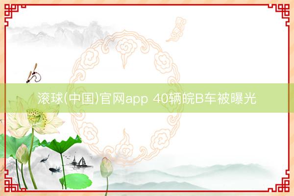 滚球(中国)官网app 40辆皖B车被曝光