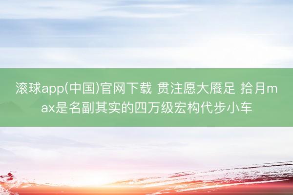 滚球app(中国)官网下载 贯注愿大餍足 拾月max是名副其实的四万级宏构代步小车
