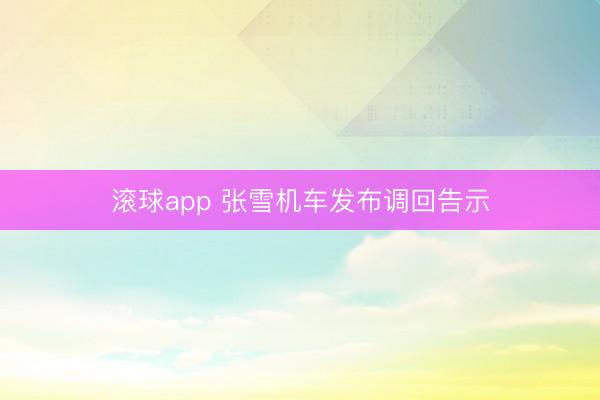 滚球app 张雪机车发布调回告示
