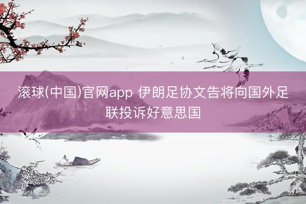 滚球(中国)官网app 伊朗足协文告将向国外足联投诉好意思国